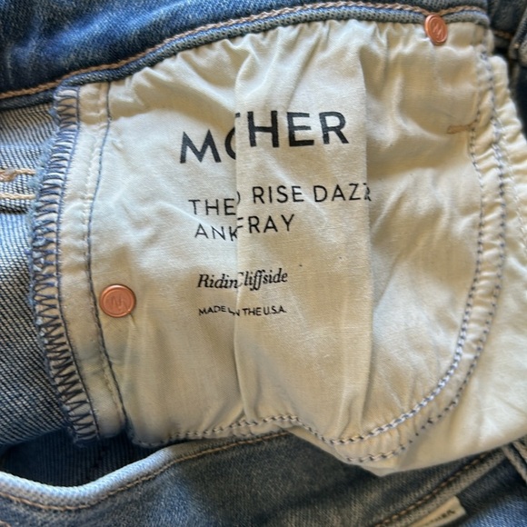 Mother The Mid Rise Dazzler Ankle Fray Jean Riding the Cliffside Sz 25 - Picture 12 of 16